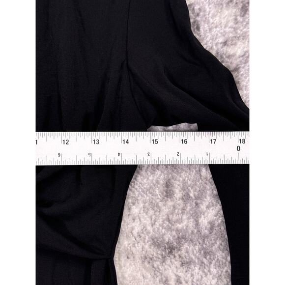 Piazza Sempione Dress US Small Womens Black Drape Neck Long Sleeve Keyhole - Picture 4 of 7